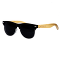 Black Half Frame Bamboo Sunglasses