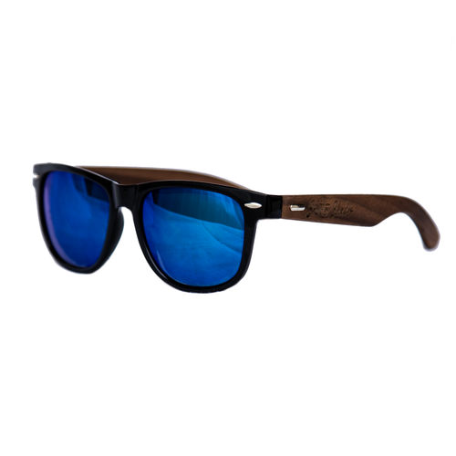 shuttergang shutter shades walnut wood ice blue polarized sunglasses