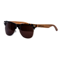 Brown Half Frame Zebrawood Sunglasses