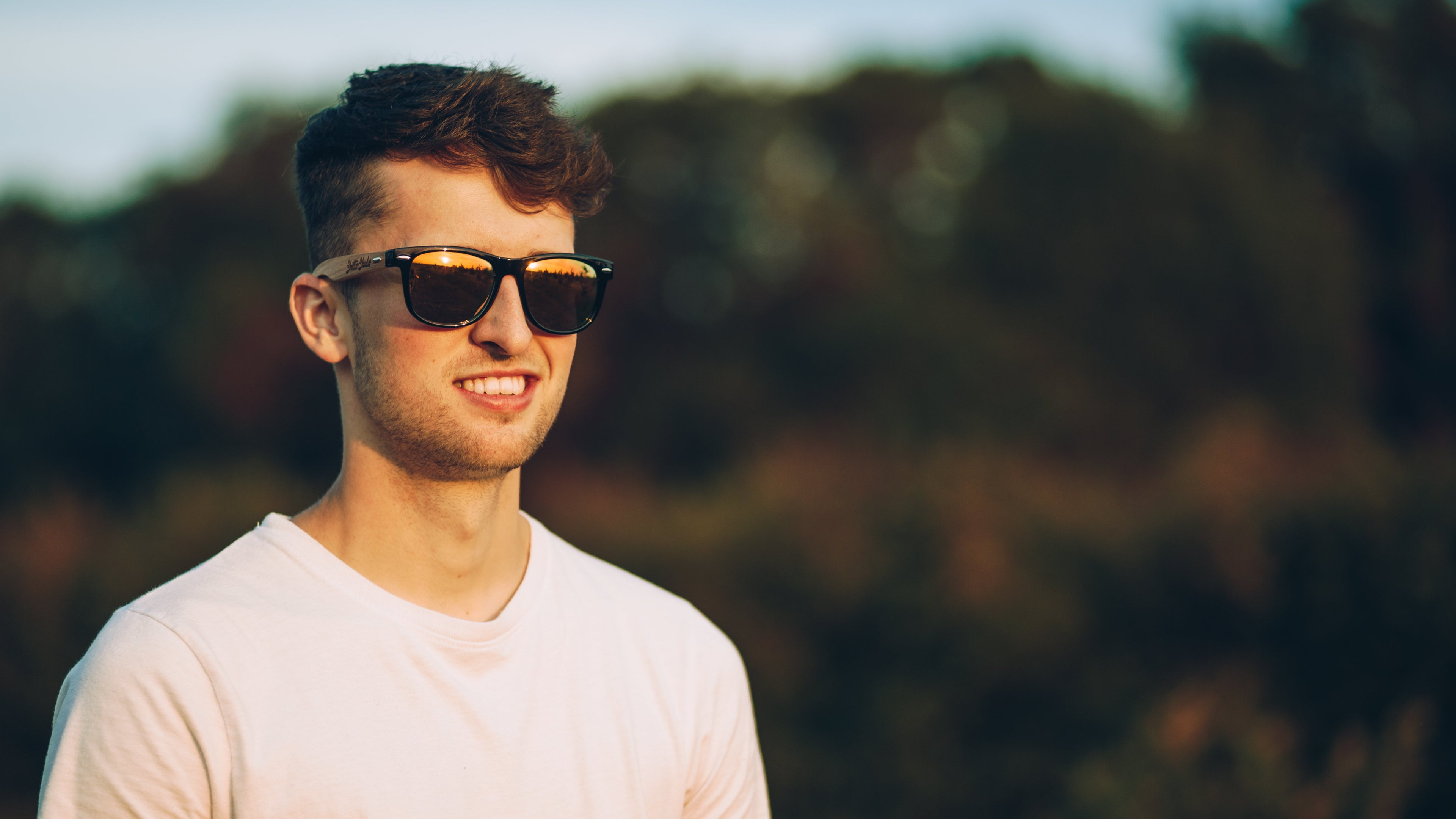 Gold Lens Zebrawood Sunglasses